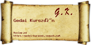 Gedai Kurszán névjegykártya